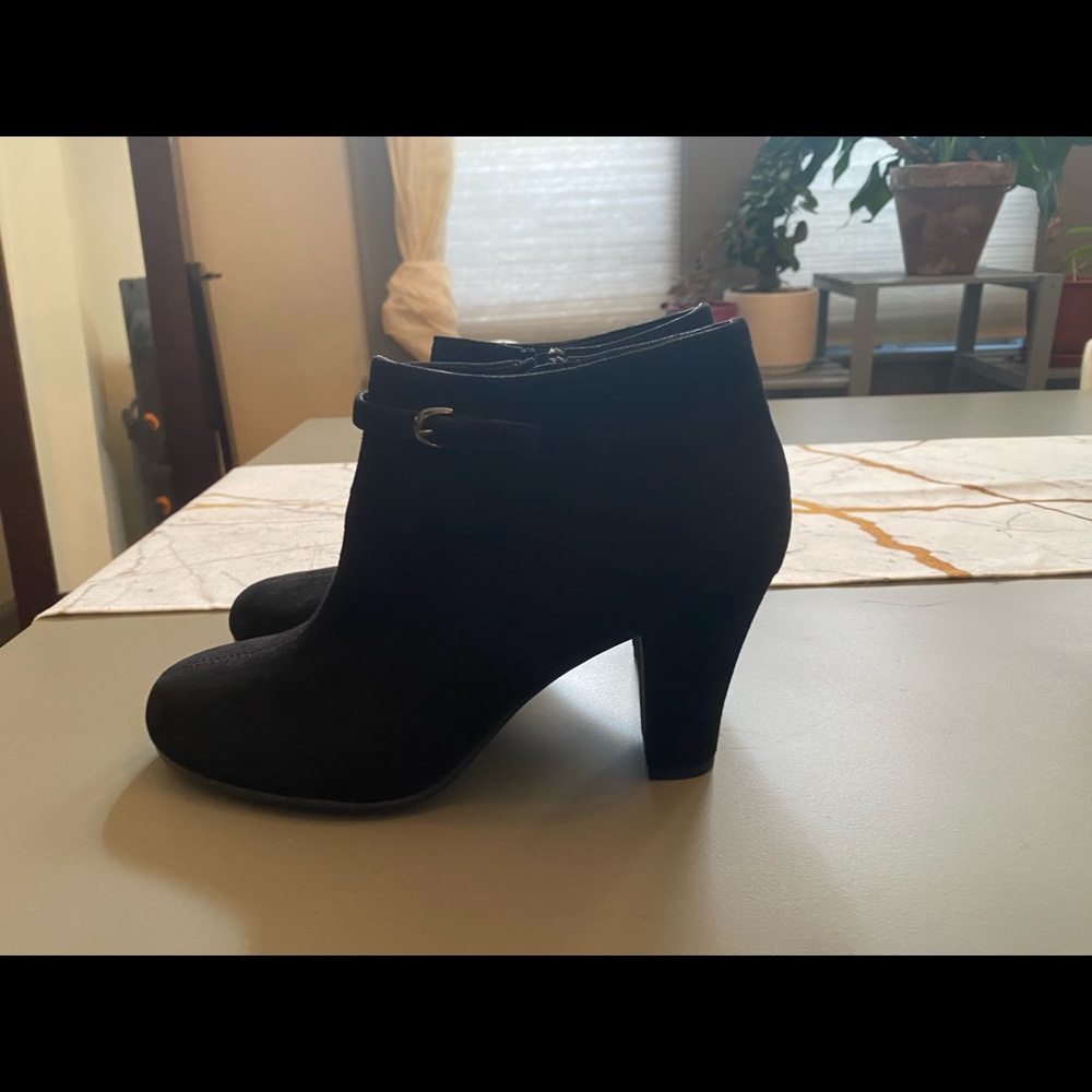 Aerosols black suede bootie. Size 9